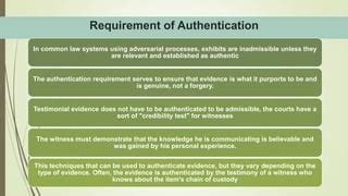 how to authenticate video evidence|what types of evidence must be authenticated.